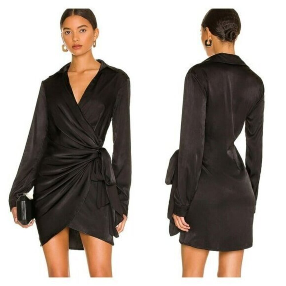 Superdown Sophie Draped Mini Dress - Black